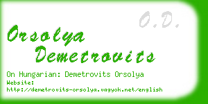 orsolya demetrovits business card